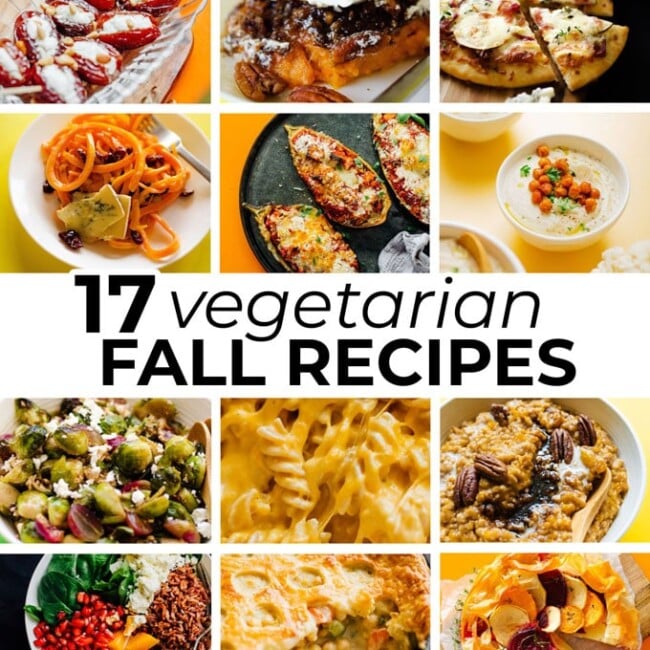 vegetarian fall recipes collage