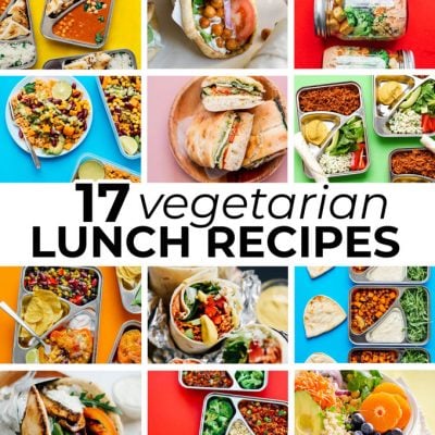 collage of vegetarian lunch recipe ideas
