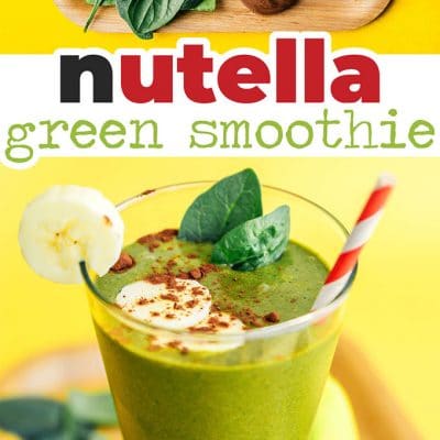Nutella smoothie with spinach in a glass