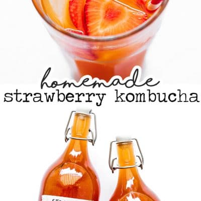 Strawberry kombucha in a glass