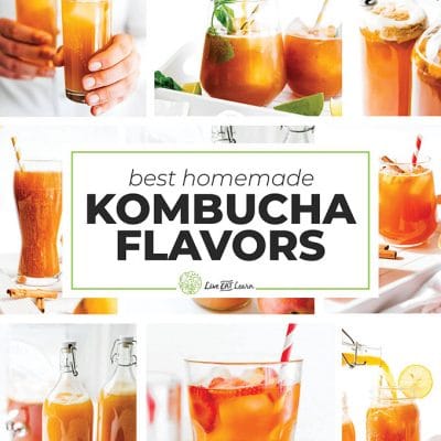 Collage of best homemade kombucha flavors
