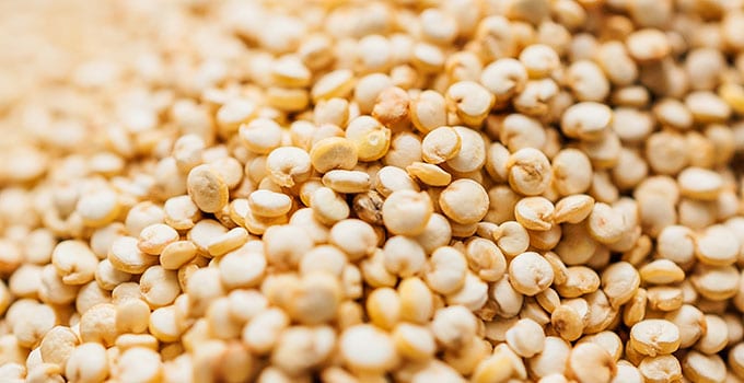 Closeup photo of dry quinoa