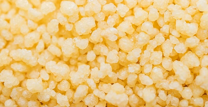 Closeup photo of cooked couscous
