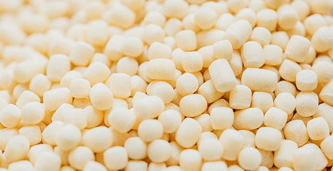 Closeup photo of dry pearl couscous
