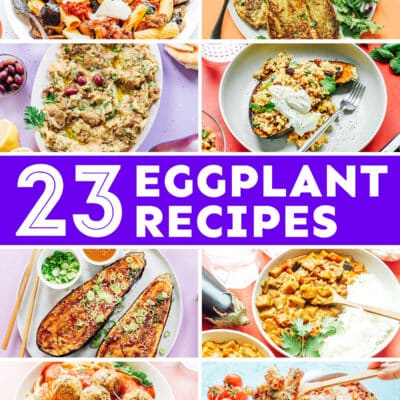 Collage that says "23 eggplant recipes".