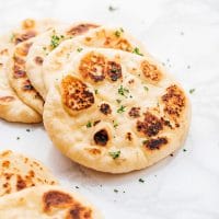 naan bread on a marble background