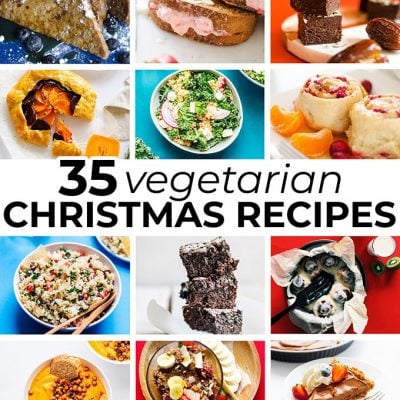 collage of vegetarian christmas recipes