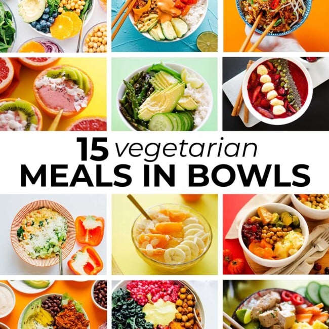 Collage of recipes in bowls