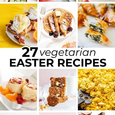 Collage of vegetarian easter recipes