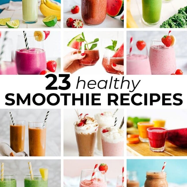Collage of healthy smoothie recipes