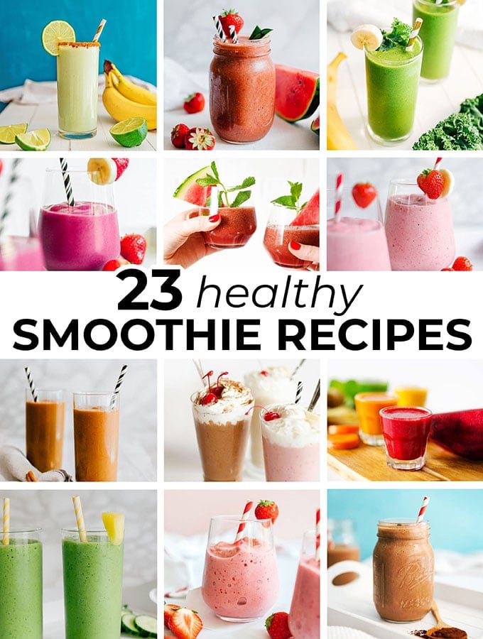 Collage of healthy smoothie recipes