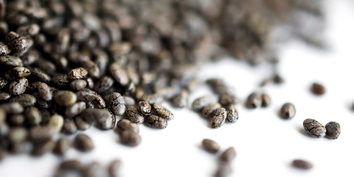 Close up photo of chia seeds