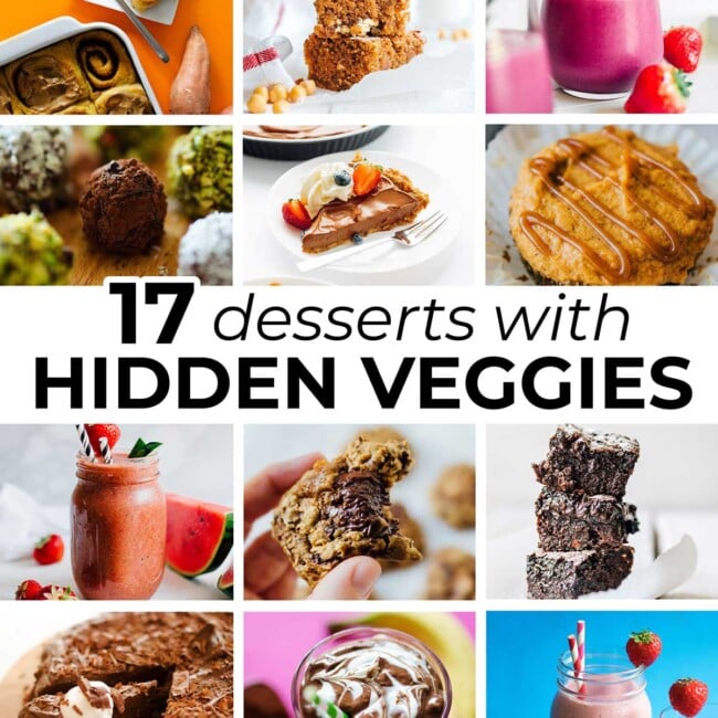 Collage of hidden veggie desserts