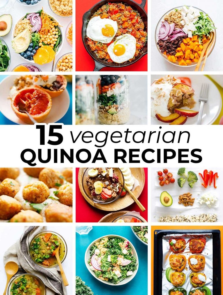 Collage of vegetarian quinoa recipes