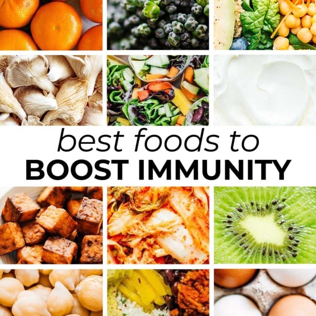 Collage of foods that boost immunity