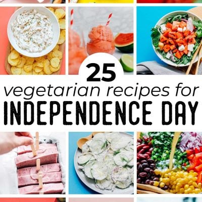 Collage of vegetarian 4th of july recipes