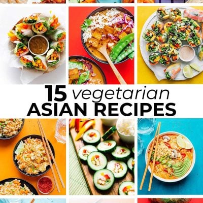 Collage of Asian vegetarian recipes