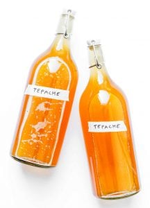 Tepache in second fermentation bottles