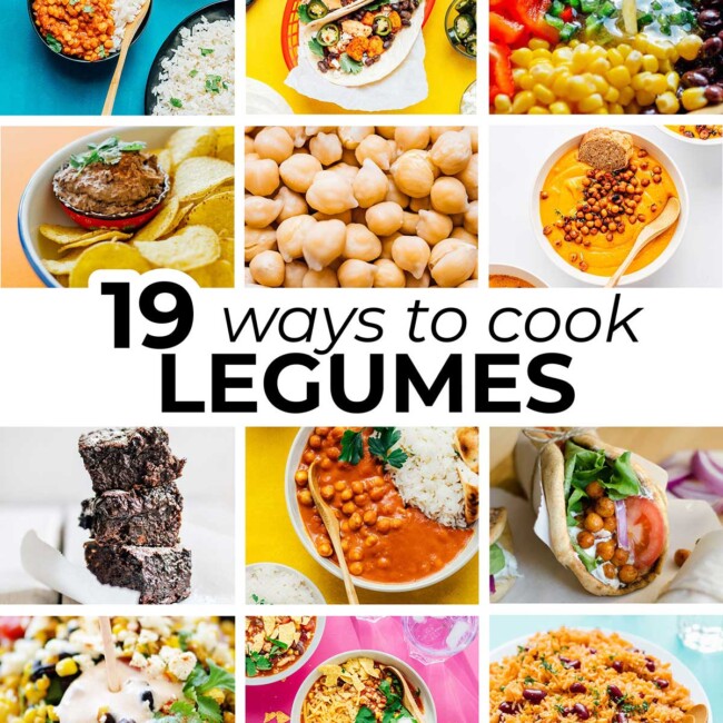 Collage of legume recipes