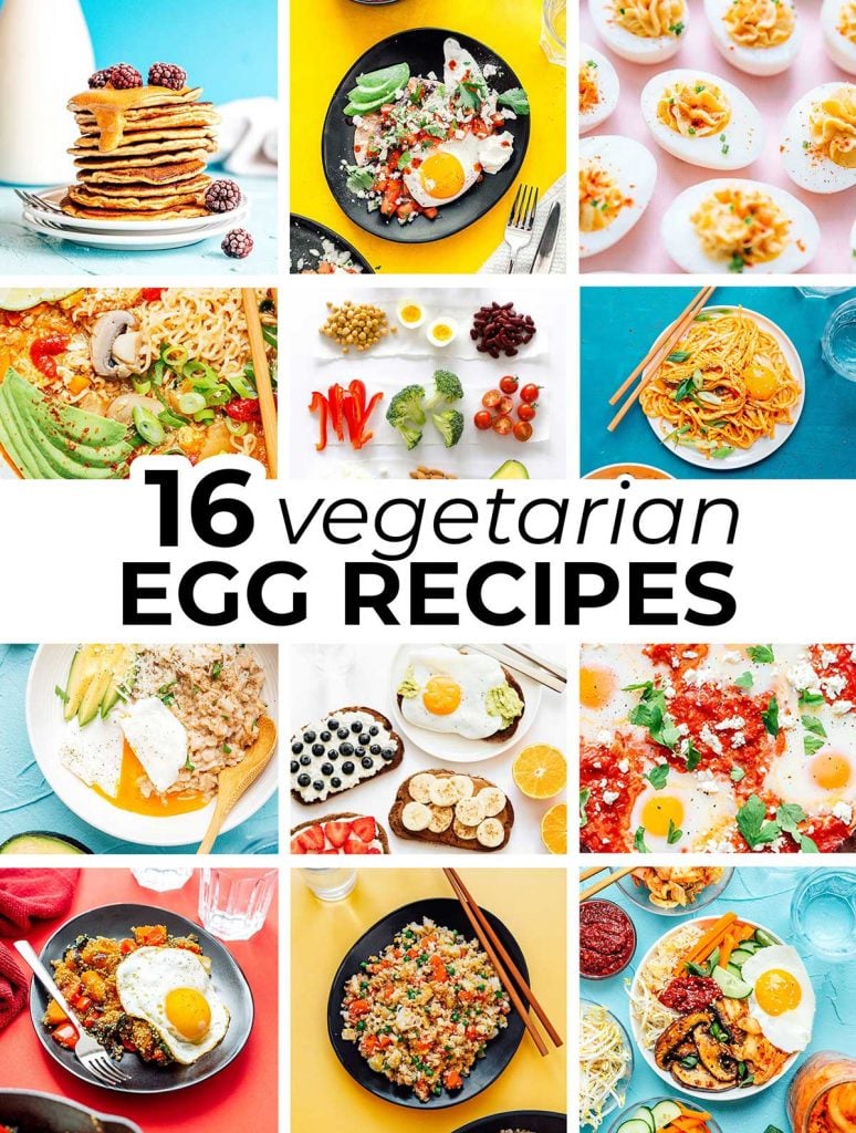 Collage of vegetarian egg recipes