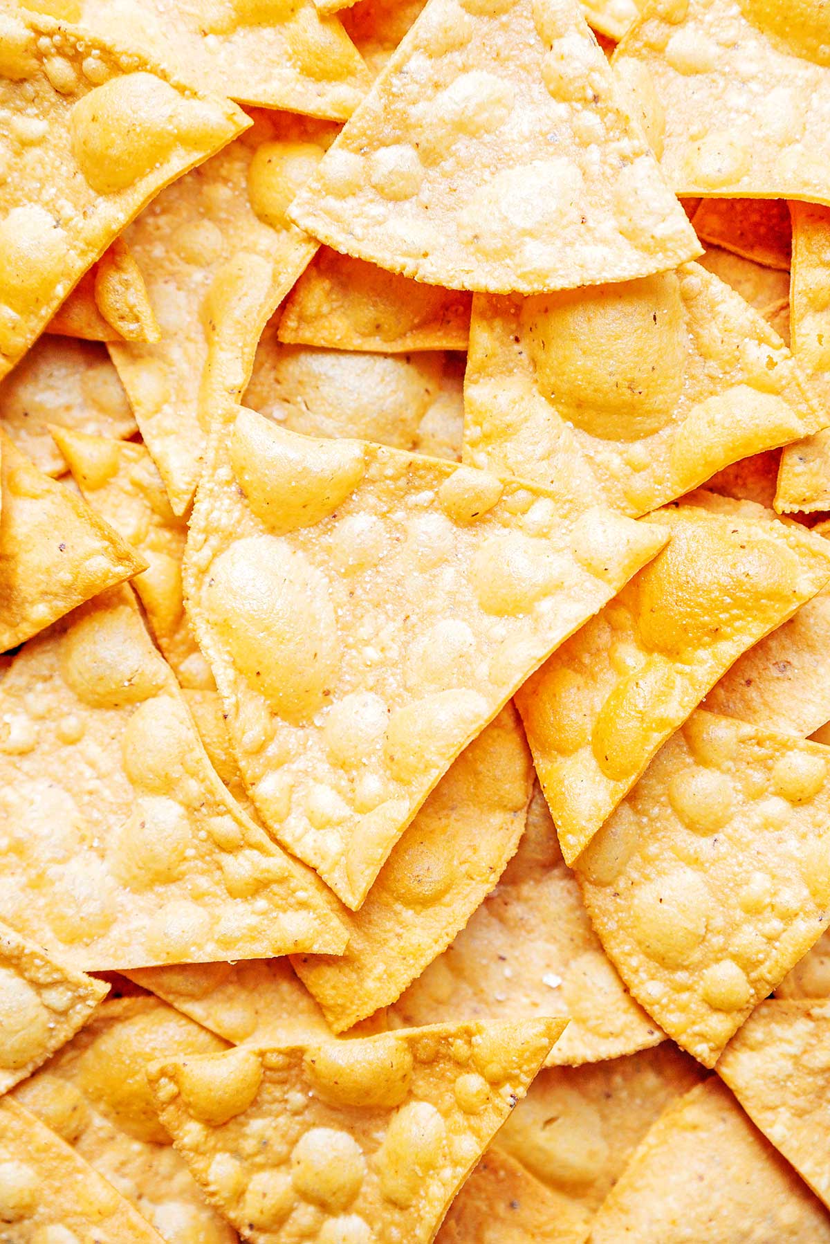 Close up photo of corn tortilla chips
