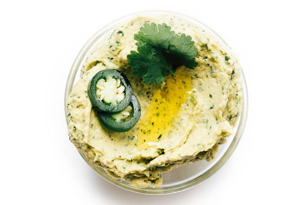 Hummus ingredients in a bowl
