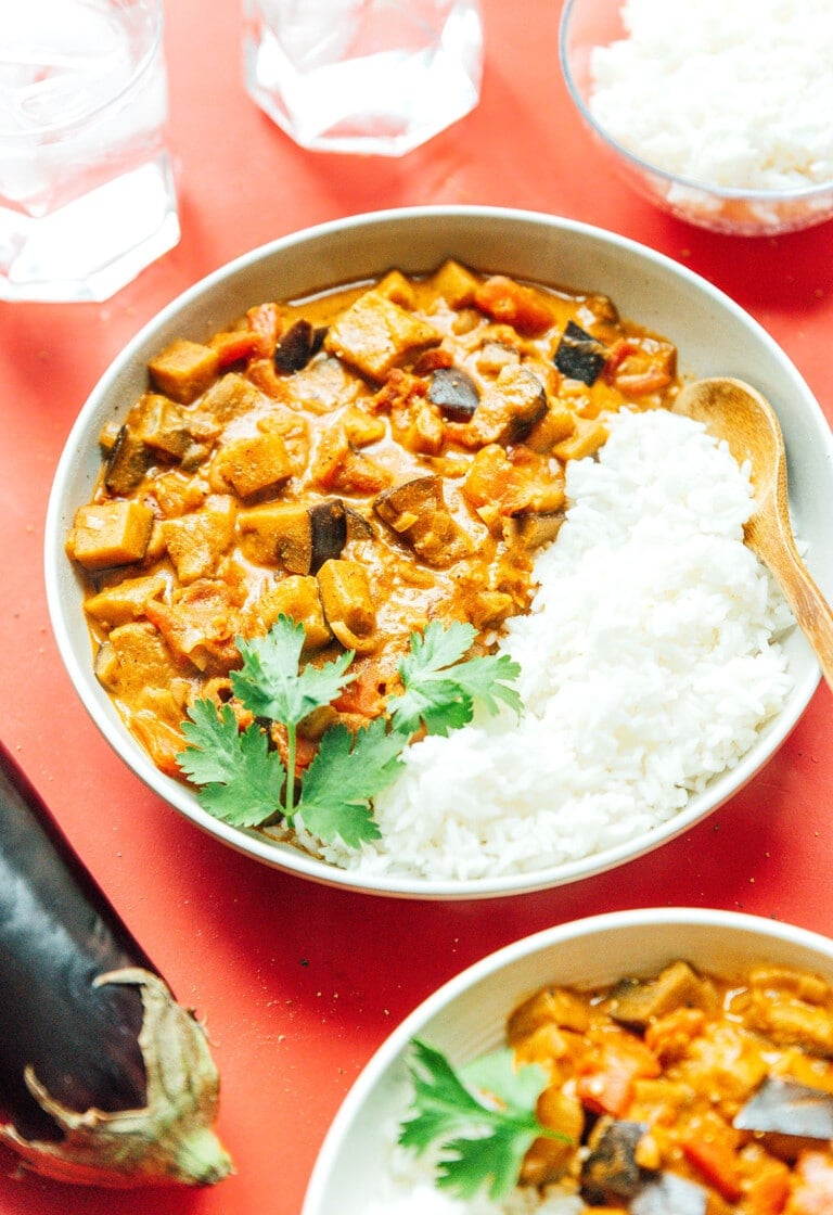 Eggplant Coconut Curry (Aubergine Curry) | Live Eat Learn