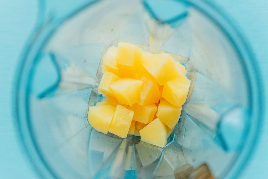 Pineapple in a blender