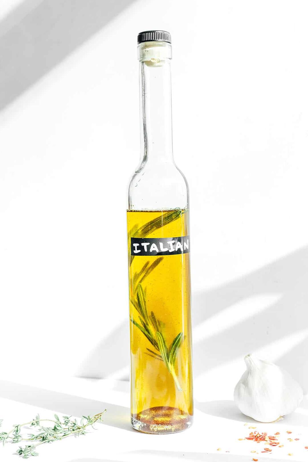 A bottle of Italian infused olive oil