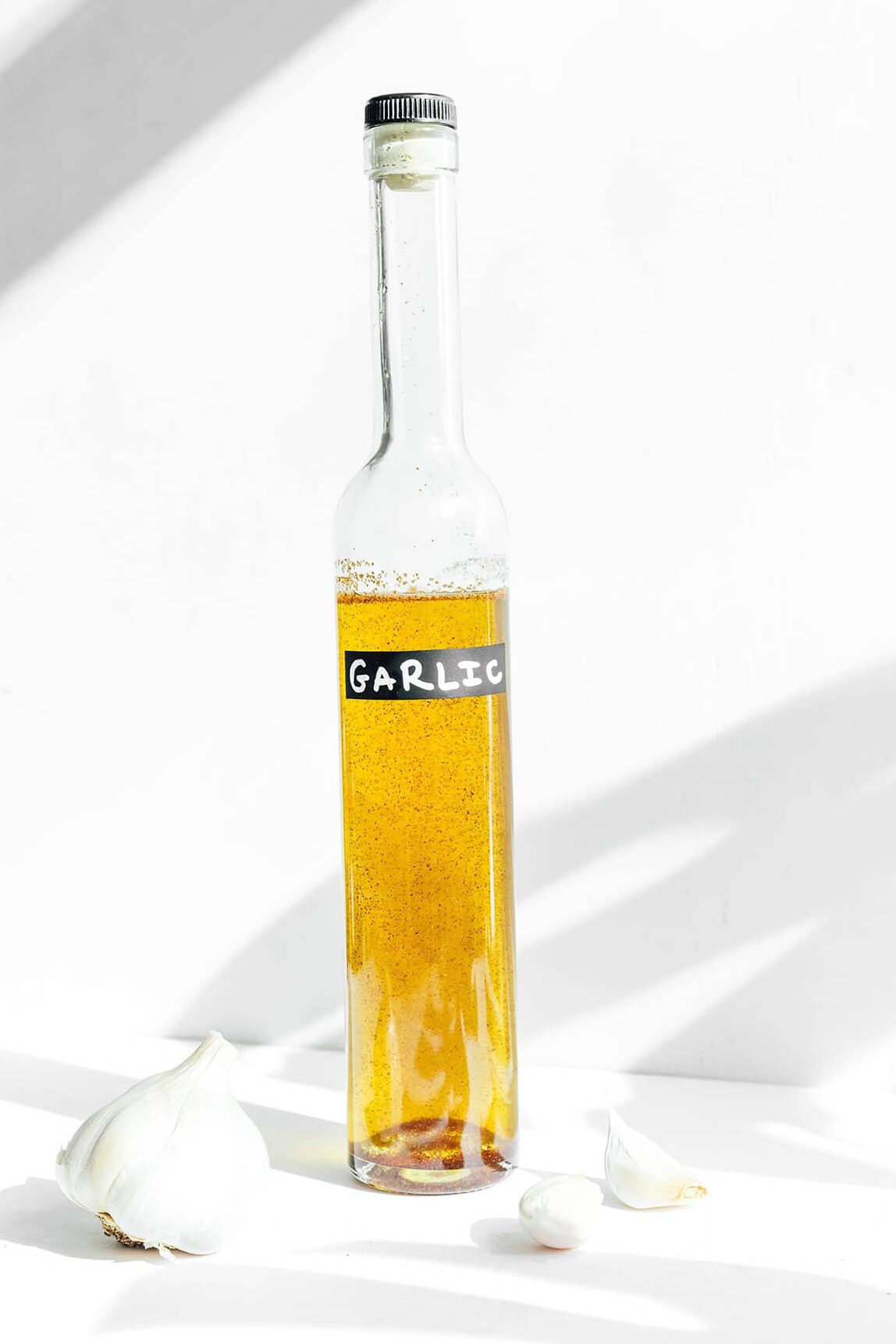 A bottle of garlic infused olive oil