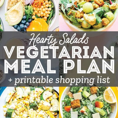 Collage of salad meal plan recipes