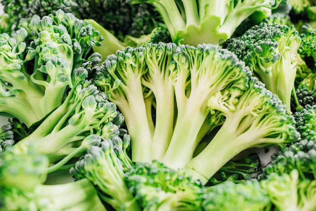 Closeup photo of broccoli florets