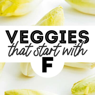 Decorative image that says "veggies that start with F"