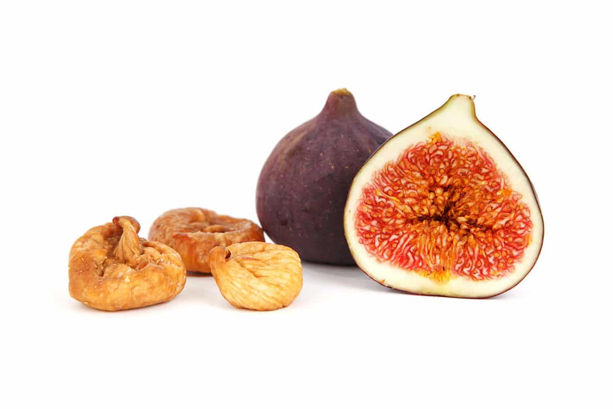 Picture of figs on a white background