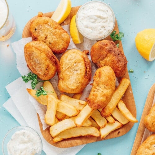 Beer Battered Vegan Fish And Chips (Flaky & Fishy!)
