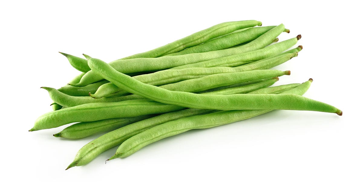 French green beans isolated on a white background.