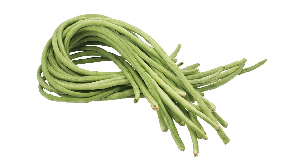 Long beans isolated on a white background.