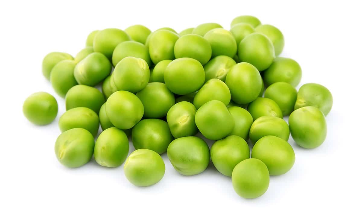 Marrowfat peas isolated on a white background.