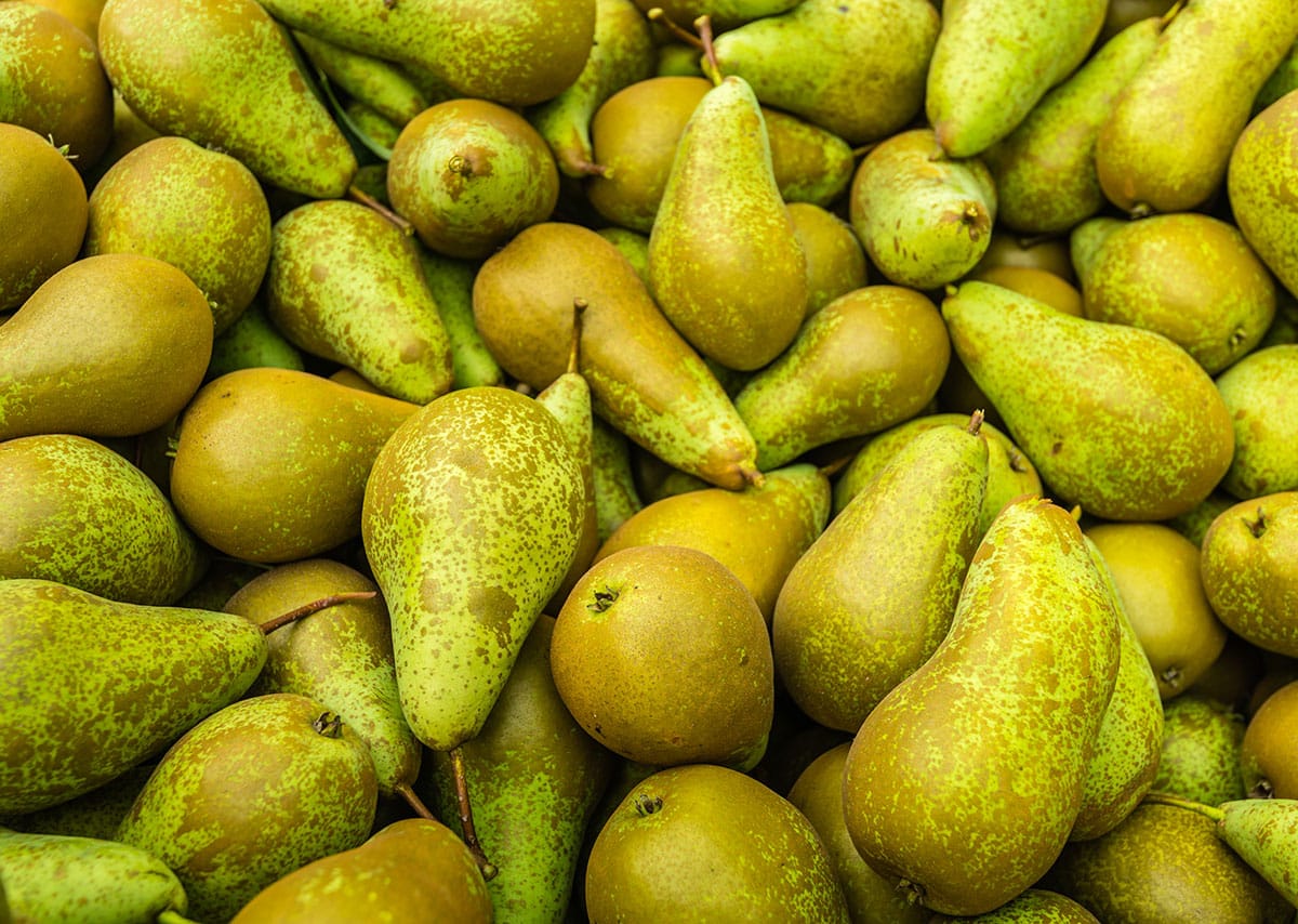 Many pears from above.