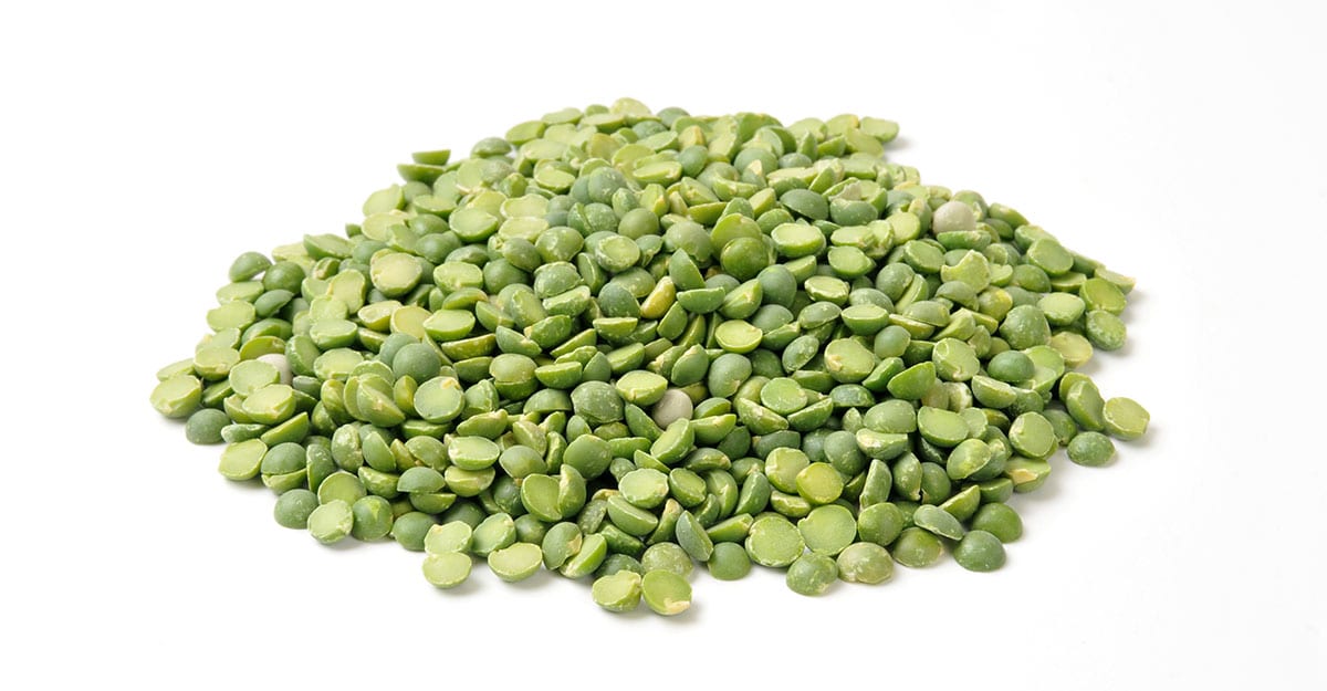 Split peas isolated on a white background.