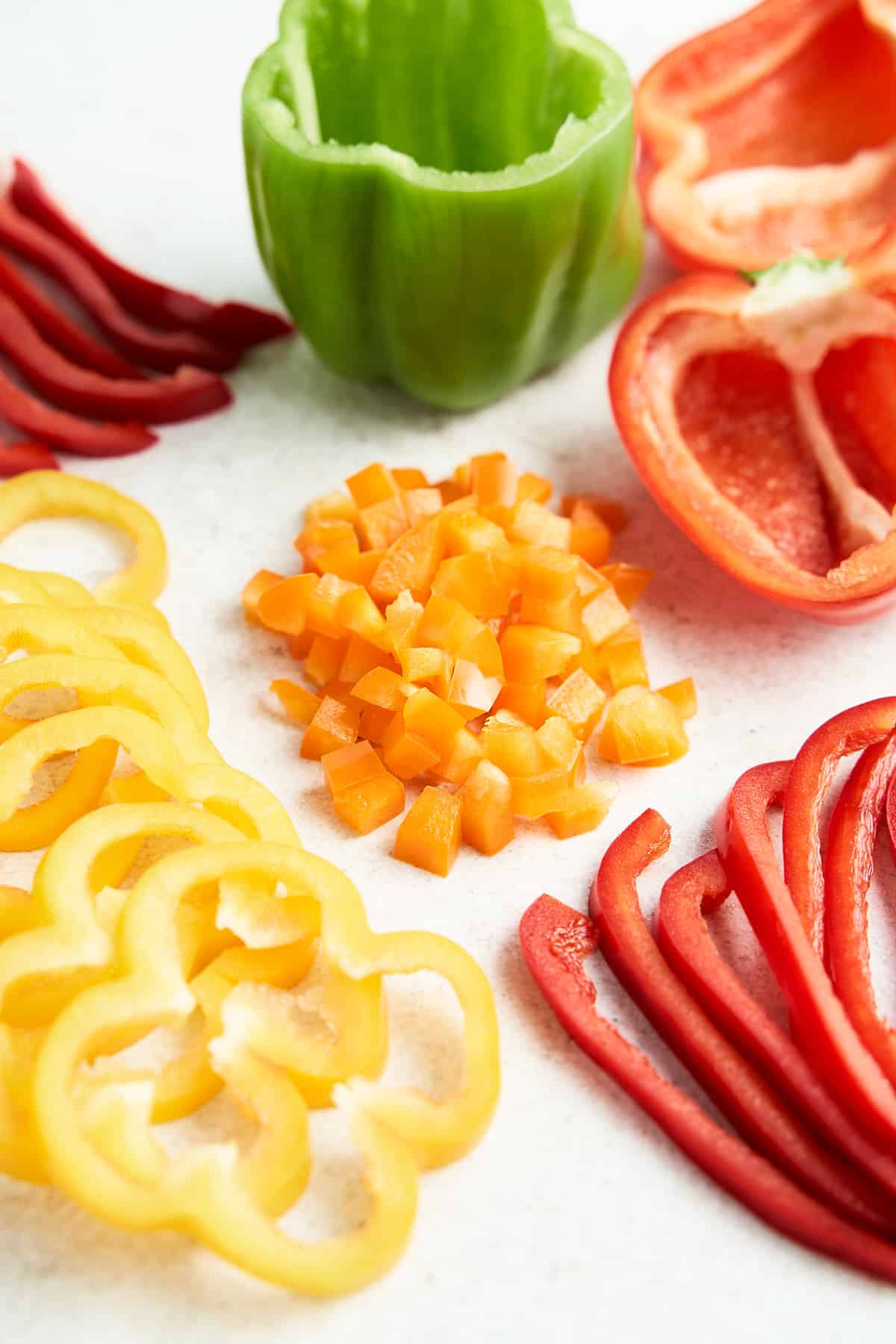 How to cut bell peppers.