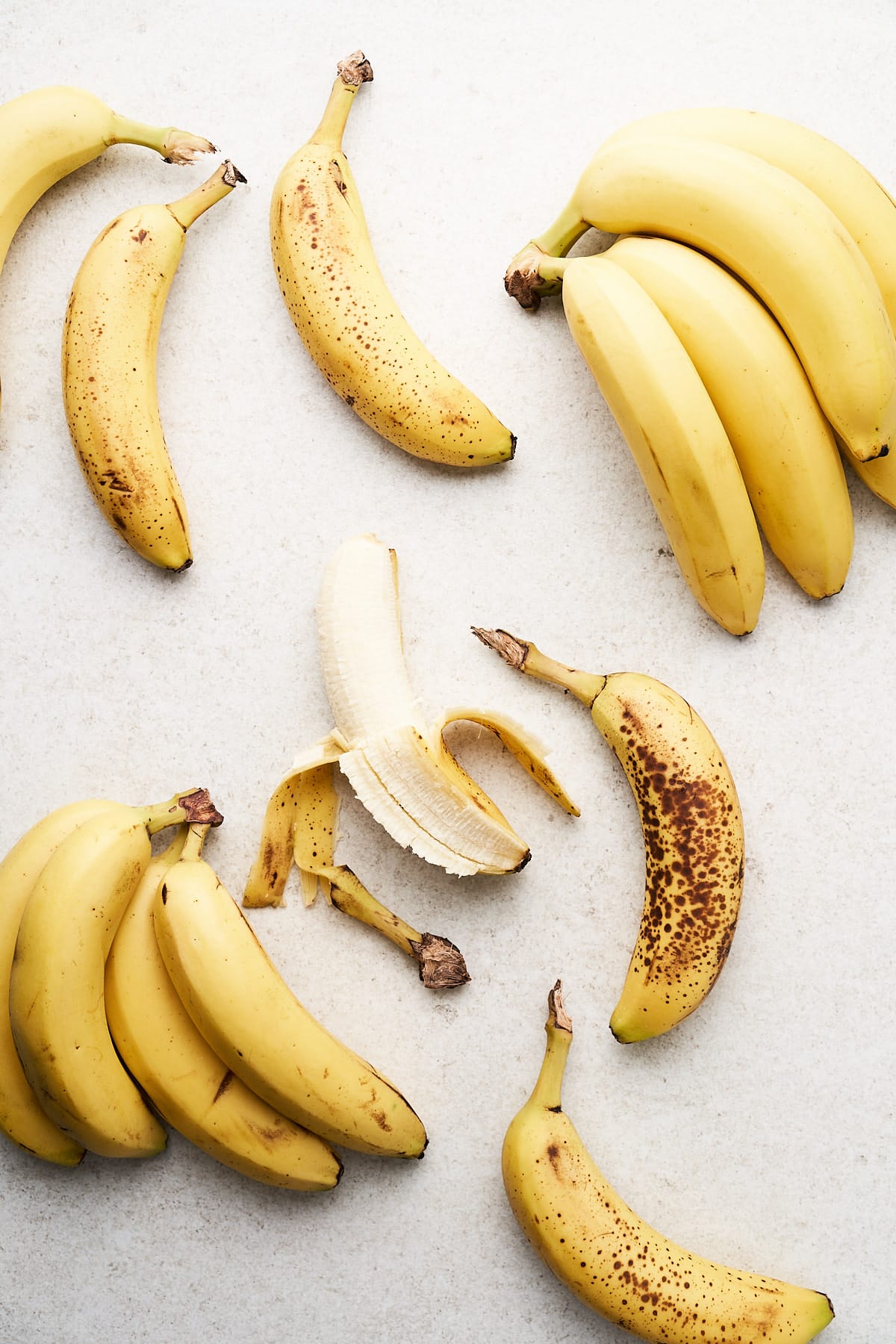 Bananas on a counter.