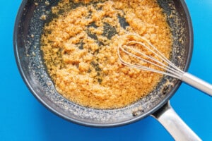 Miso and butter sautéd in a pan.