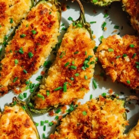 Closeup of jalapeno poppers.