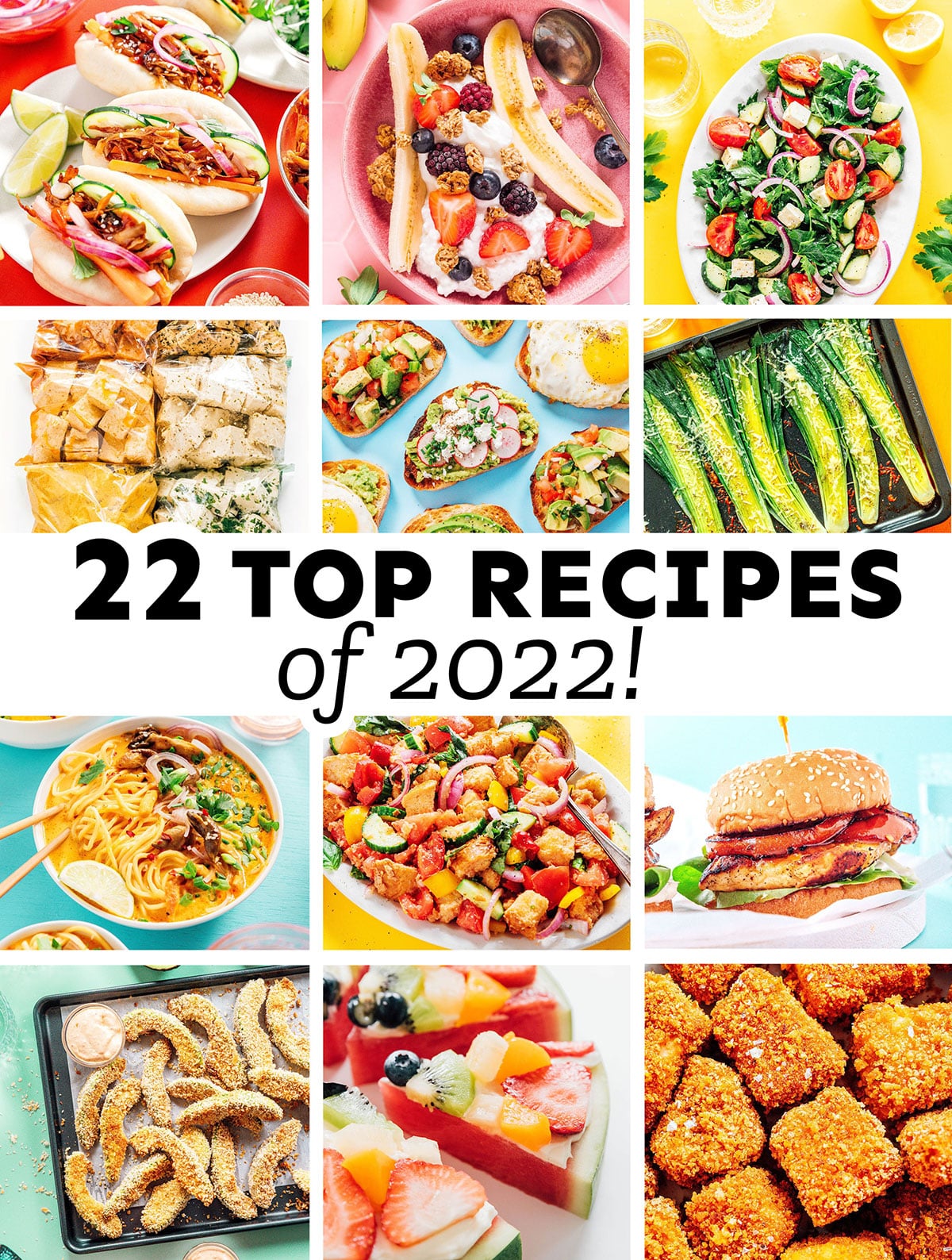 Collage that says "22 top recipes of 2022"
