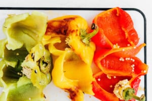 Seed: Pull apart the peppers and scoop out the seeds and stems. From here, you can stuff the peppers, dice them for a recipe, or puree!