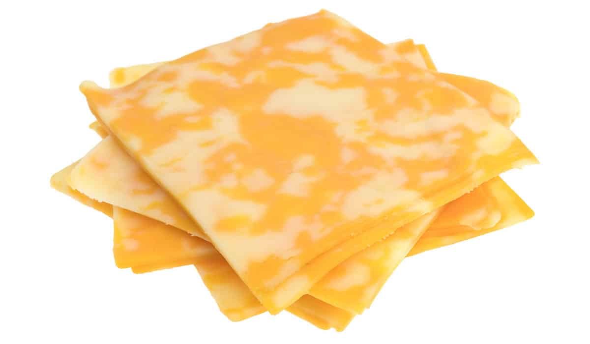 Colby cheese isolated on a white background.