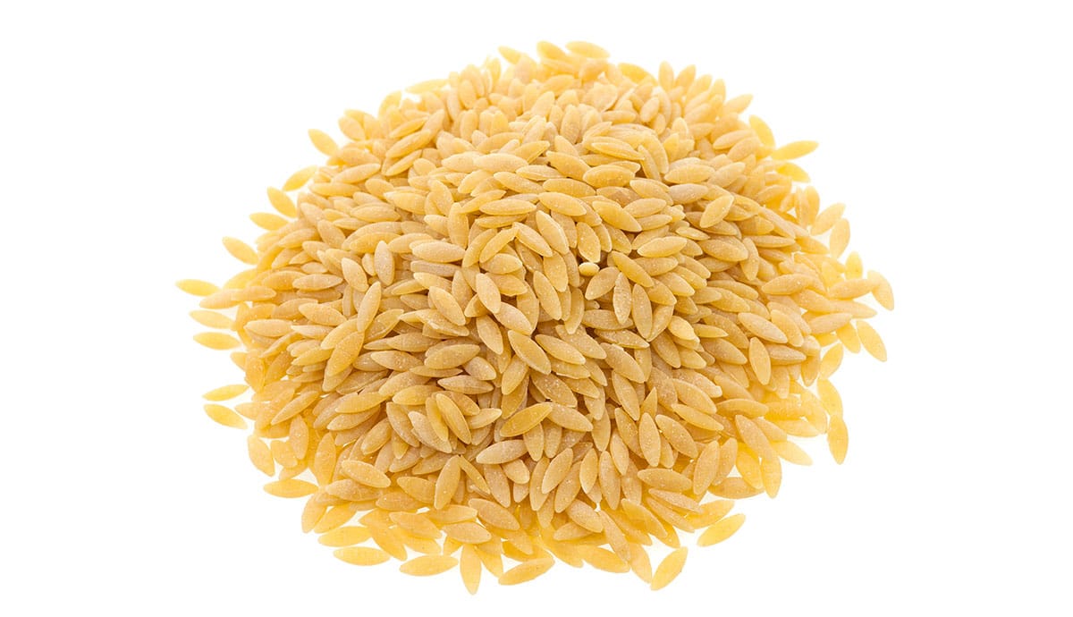 Orzo on a white background. 
