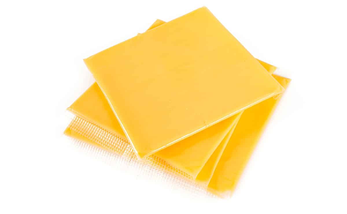Processed cheese isolated on a white background.