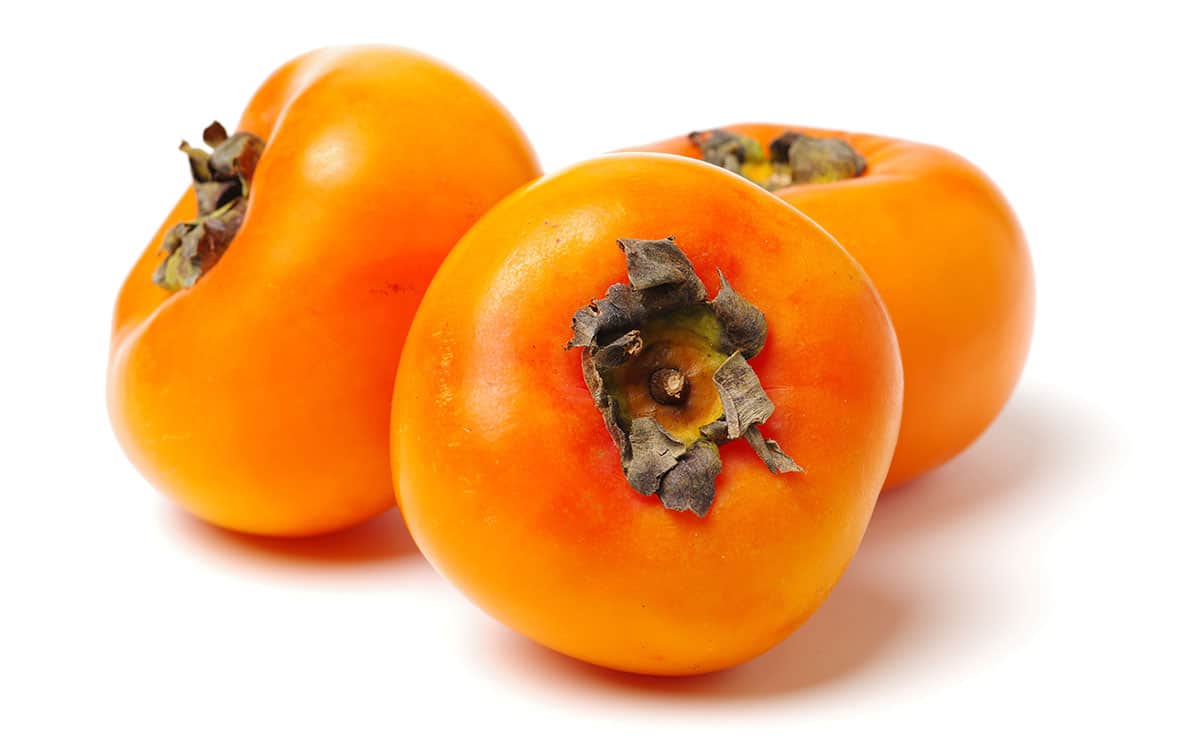 Japanese Persimmon on white background.